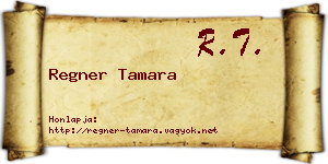 Regner Tamara névjegykártya